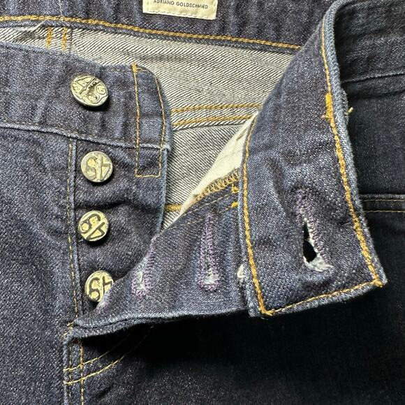 AG Adriano Goldschmied Selvage Jeans 30x24 The Nomad Straight Button Fly Denim - Picture 6 of 16